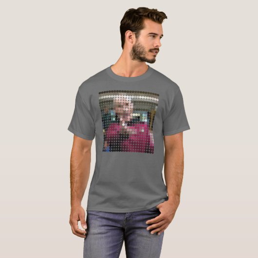 Picard WTF Meme pixeldot T-shirt (Voorkant volledig)