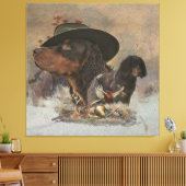 Picardy Spaniel, jachtseizoen Canvas Afdruk (Insitu (Woonkamer))
