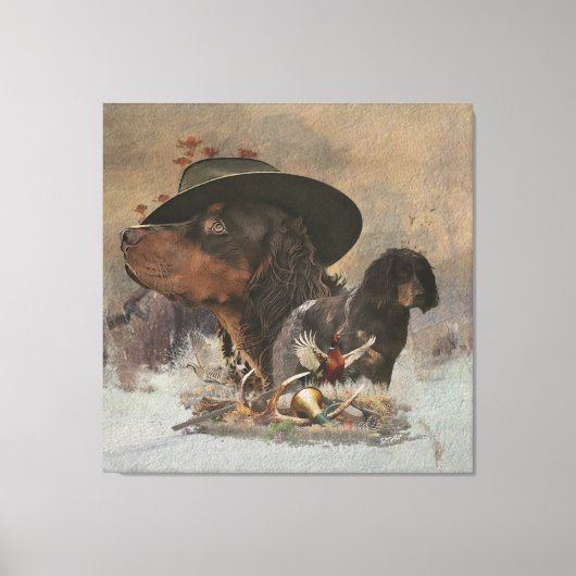 Picardy Spaniel, jachtseizoen Canvas Afdruk (Voorkant)