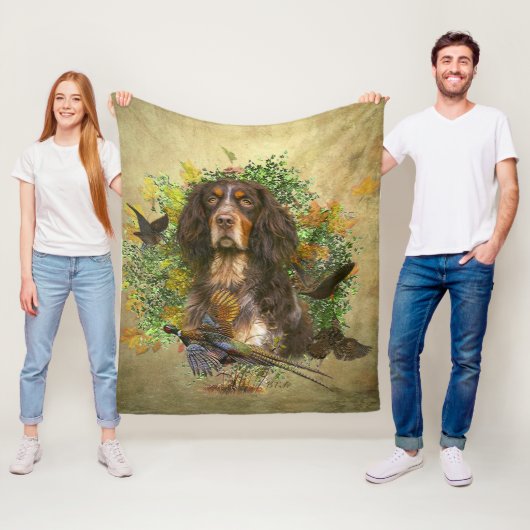 Picardy Spaniel, jachtseizoen Fleece Deken (In situ)