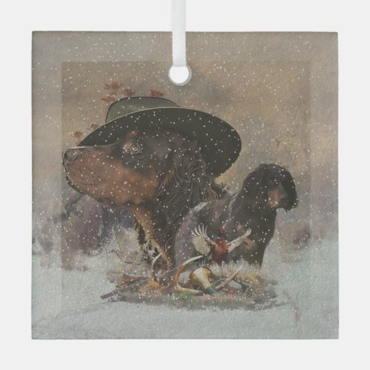 Picardy Spaniel, jachtseizoen Glas Ornament (Voorkant)