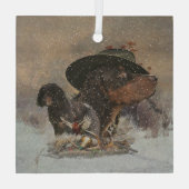 Picardy Spaniel, jachtseizoen Glas Ornament (Achterkant)