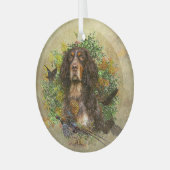 Picardy Spaniel, jachtseizoen Glas Ornament (Voorkant links)