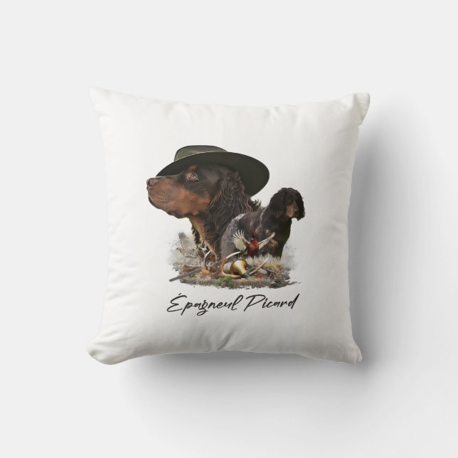 Picardy Spaniel, jachtseizoen Kussen (Voorkant)