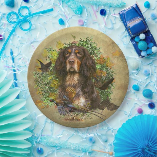 Picardy Spaniel, jachtseizoen Papieren Bordje (Feest)