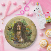 Picardy Spaniel, jachtseizoen Papieren Bordje (Feest)