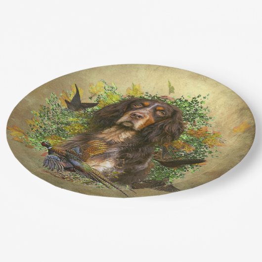 Picardy Spaniel, jachtseizoen Papieren Bordje (Gekanteld)