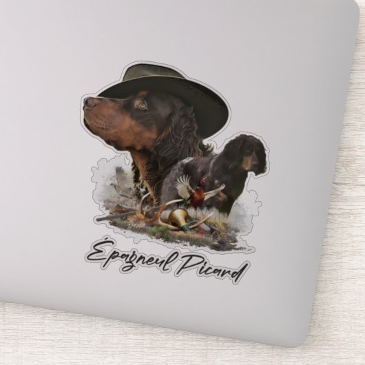 Picardy Spaniel, jachtseizoen Sticker (Detail)