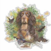 Picardy Spaniel, jachtseizoen Sticker (Voorkant)