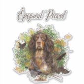 Picardy Spaniel, jachtseizoen Sticker (Voorkant)