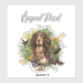 Picardy Spaniel, jachtseizoen Sticker (Vel)
