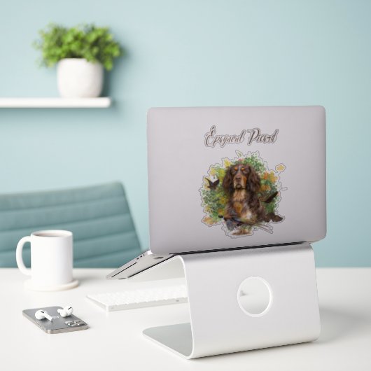 Picardy Spaniel, jachtseizoen Sticker (Laptop op bureau)