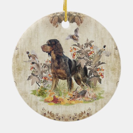 Picardy Spaniel, vogeljacht Keramisch Ornament (Achterkant)