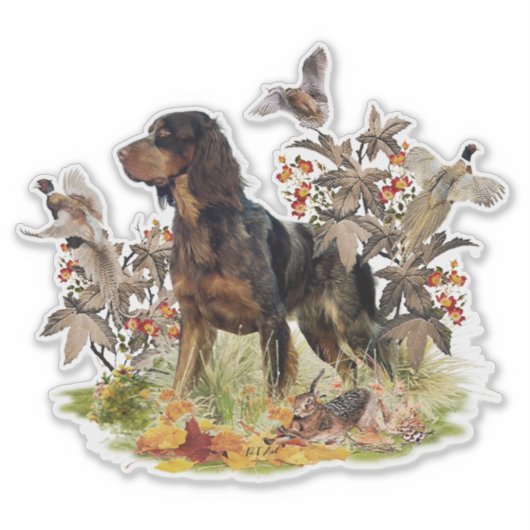 Picardy Spaniel, vogeljacht Sticker (Voorkant)