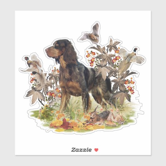 Picardy Spaniel, vogeljacht Sticker (Vel)