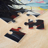 Picardy Spaniel: Zwarte Franse Jachthond Acryl Kun Legpuzzel (Zijkant)
