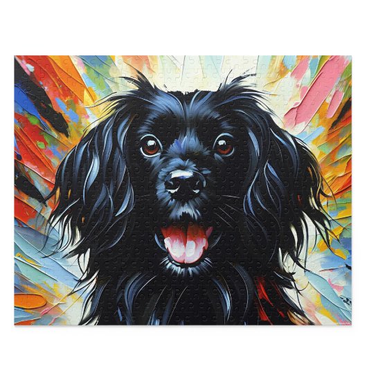 Picardy Spaniel: Zwarte Franse Jachthond Acryl Kun Legpuzzel