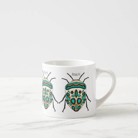 Picasso bug cartoon illustratie espresso kop (Rechts)
