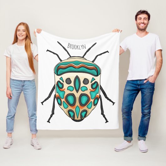 Picasso bug cartoon illustratie fleece deken (In situ)