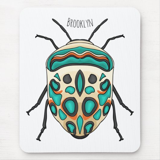 Picasso bug cartoon illustratie muismat (Voorkant)