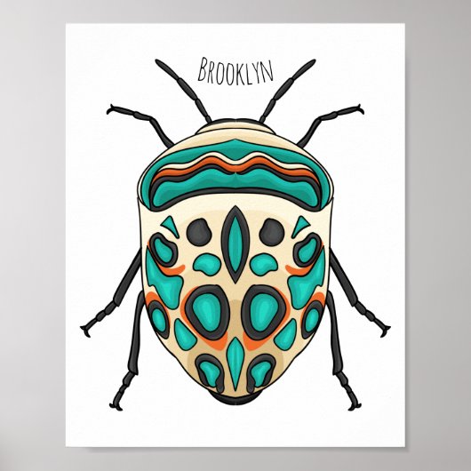 Picasso bug cartoon illustratie poster (Voorkant)