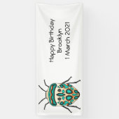 Picasso bug cartoon illustratie spandoek (Verticaal)