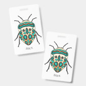 Picasso bug cartoon illustration badge (Voor- en achterkant)