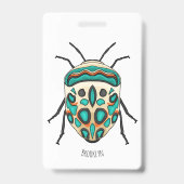 Picasso bug cartoon illustration badge (Achterkant)