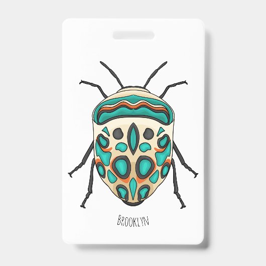 Picasso bug cartoon illustration badge (Voorzijde)