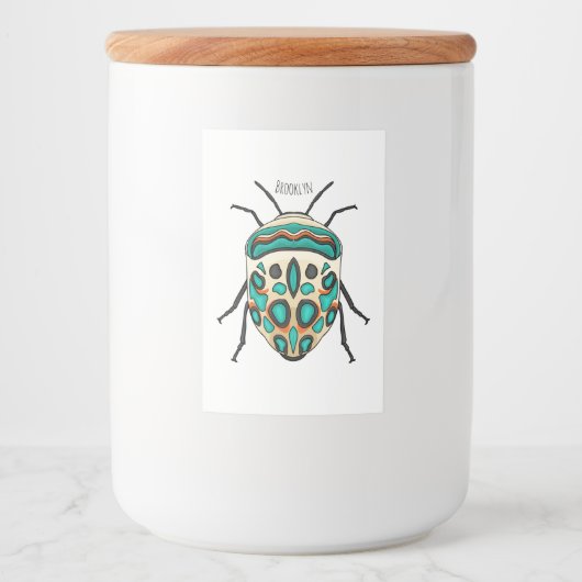 Picasso bug cartoon illustration voedselcontainer etiket (Voorkant)
