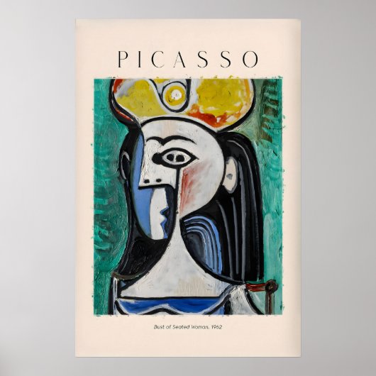 Picasso Buste Zittende Vrouw962 Kunstprint Abstrac Poster (Voorkant)