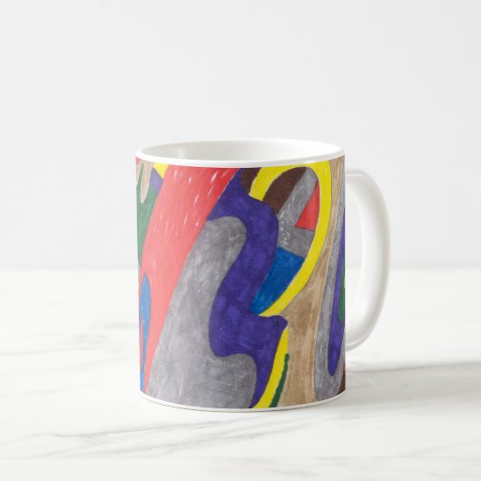 "Picasso Cat" Abstracte art Mok (Voorkant rechts)