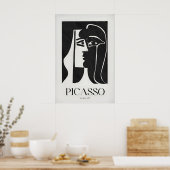 Picasso De Kus979 Zwart Wit Abstract Profiel Poster (Keuken)