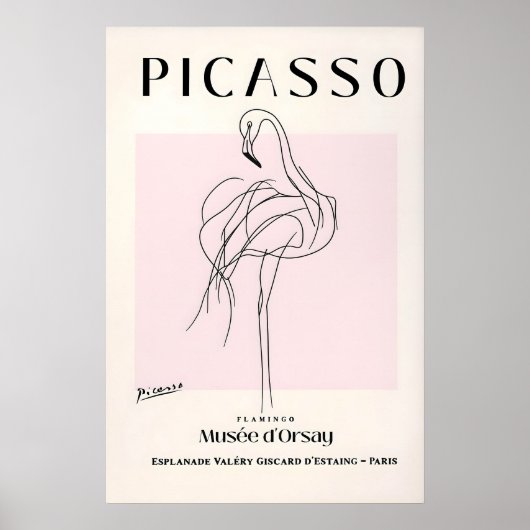 Picasso Flamingo Kunstprint Mid-Century Modern Vog Poster (Voorkant)