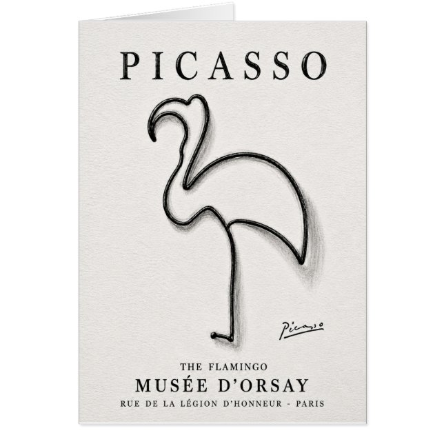 Picasso Flamingo Print | Minimalistische Flamingo  (Voorkant)