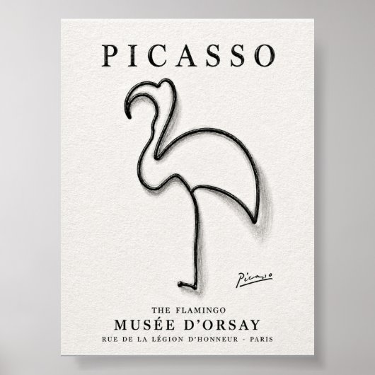 Picasso Flamingo Print | Minimalistische Flamingo (Voorkant)