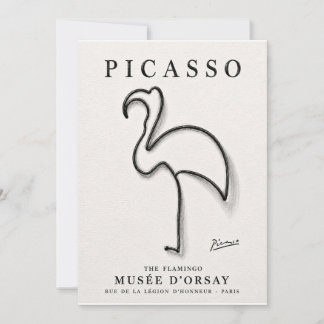 Picasso Flamingo Print | Minimalistische Flamingo  Bedankkaart