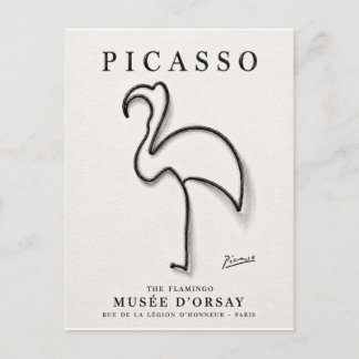 Picasso Flamingo Print | Minimalistische Flamingo  Feestdagenkaart