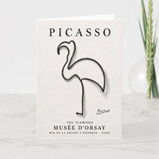 Picasso Flamingo Print | Minimalistische Flamingo  Kaart