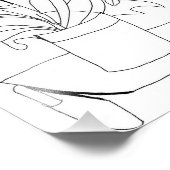 Picasso geïnspireerd tafelblad bloemen afdrukken foto afdruk (Hoek)