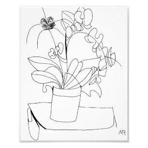 Picasso geïnspireerd tafelblad bloemen afdrukken foto afdruk
