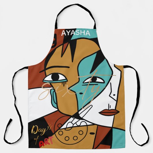 Picasso-Geïnspireerde Cubisme Kunstenaar | Creatie Schort (Voorkant)