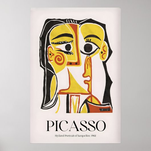 Picasso gestileerd portret Jacqueline962 Abstract Poster (Voorkant)