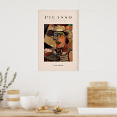 Picasso Man Strohoed Abstract Portret Kunstprint Poster (Keuken)