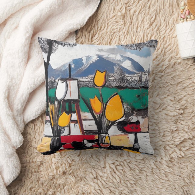 Picasso & Matisse stijl bloemenkussen  Kussen (Deken)