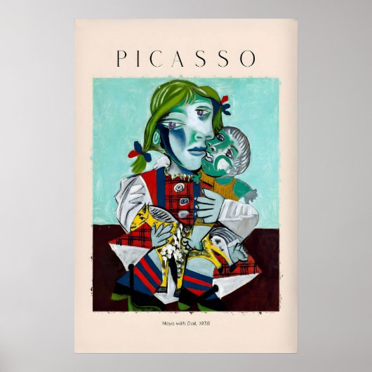 Picasso Maya met pop938 Portretprint Kind Poster (Voorkant)