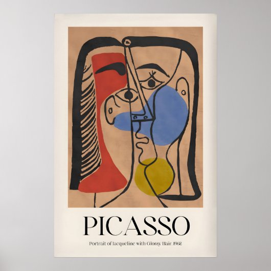 Picasso Portret Jacqueline Glanzend Haar962 Poster (Voorkant)