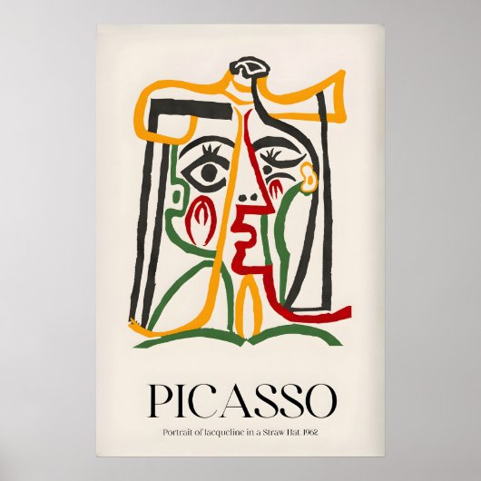 Picasso Portret Jacqueline Strohoed962 Abstract Poster (Voorkant)