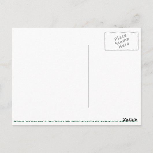 Picasso Trigger Fish Briefkaart (Achterkant)