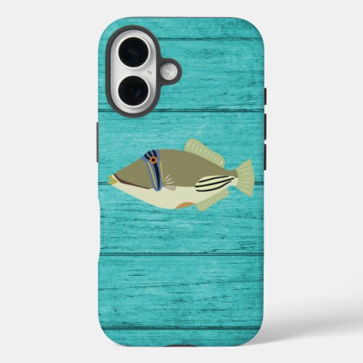 Picasso Trigger Fish Turquoise Houten iPhone 16 Ho Case-Mate iPhone Case (Achterkant)